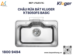 Chậu rửa bát 1 hố Kluger KT8050FS Basic - Inox POSCO 304 - LINEN dập nổi chống xước